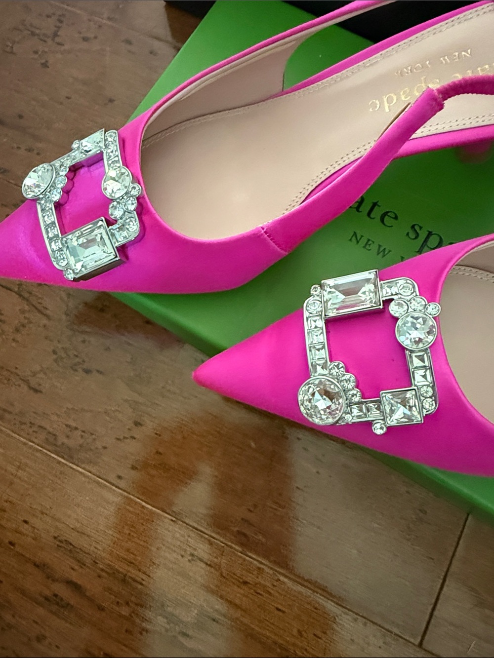 kate spade Hot Pink Crystal-Embellished Slingback Flats - Picture 4 of 10